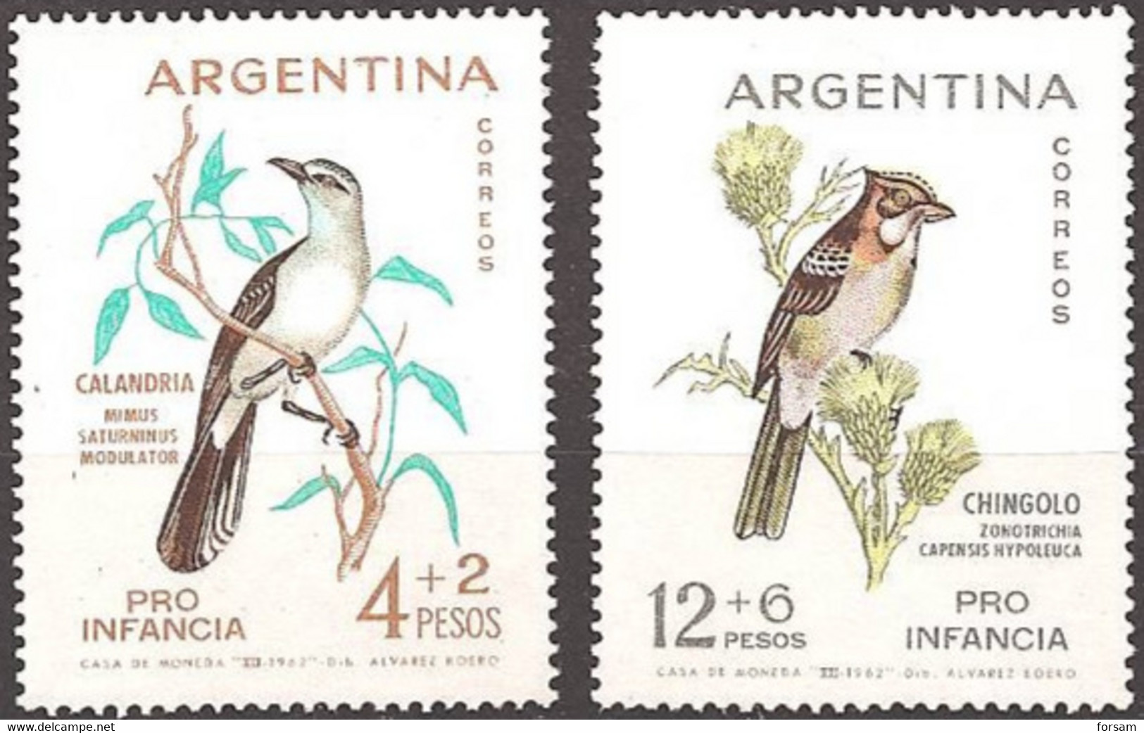 ARGENTINA..1962..Michel # 806-807...MNH. - Neufs