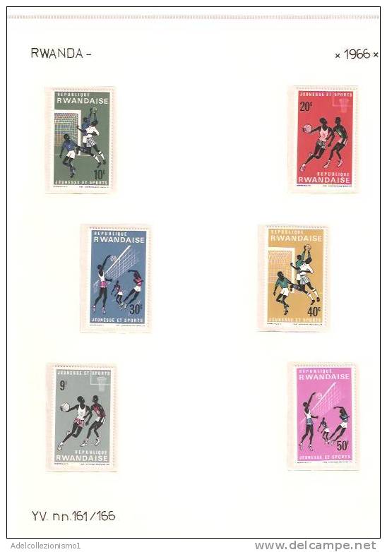 25932)foglio Serie Completa - Sport - Catalogo Ivert N° N.n. 161/166  Rwanda 1966 - Altri & Non Classificati