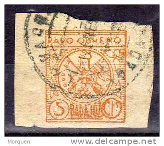 Viñeta Guerra Civil, BADAJOZ,  Paro Obrero 5 Cts. - Spanish Civil War Labels