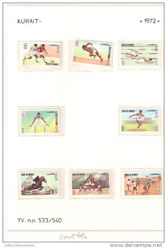 25950)foglio Serie Completa - Sport - Catalogo Ivert N°533/540 Kuwait 1972 - Kuwait