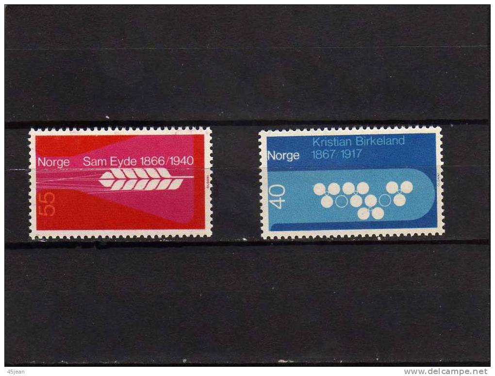 Norvège: 1966 Y&Y N° 503-504 N**, 100 Ans De La Naissance De S Eyde Et K Birkeland - Unused Stamps
