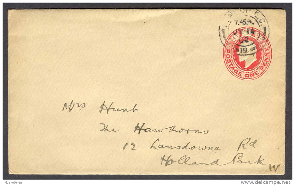 Great Britain Postal Stationery Ganzsache Hand-In-Hand Insurance King George London 1902 ?! Wrong Year Cancel Nottingham - Stamped Stationery, Airletters & Aerogrammes