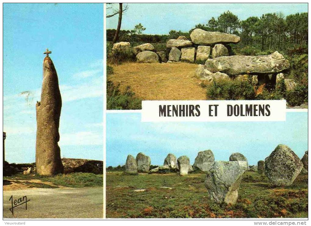 CPSM.  LA BRETAGNE. PAYS DES DOLMENS ET DES MENHIRS. - Dolmen & Menhirs