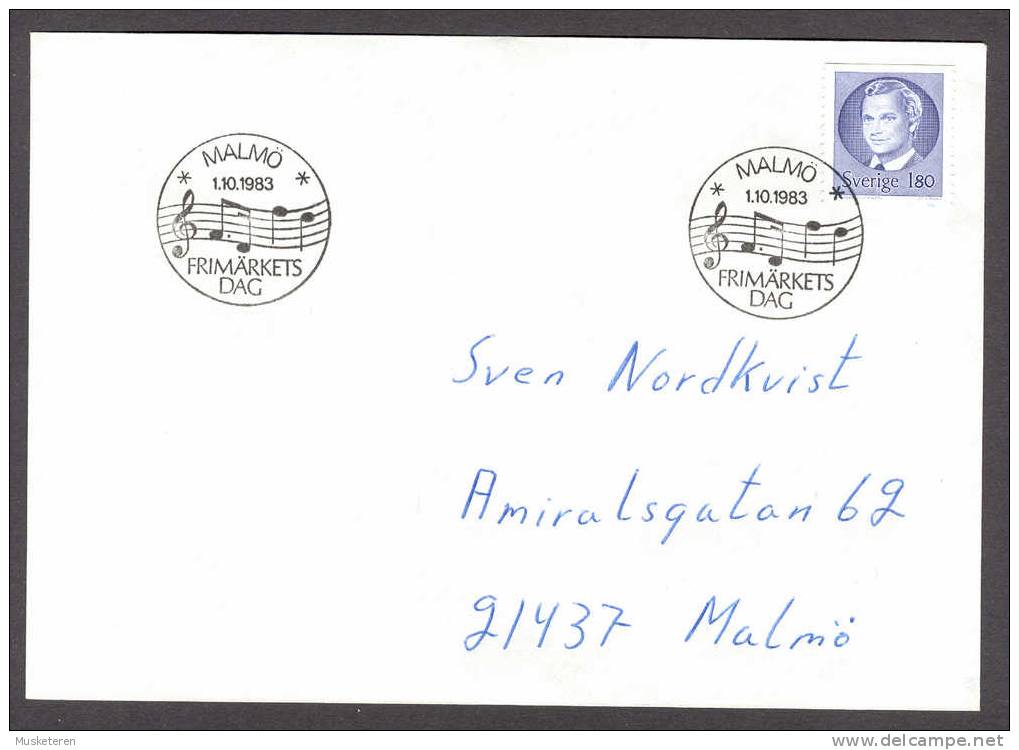 Sweden Special Cancel Cover 1983 MALMÖ Frimärkets Dag Day Of The Stamp Tag Der Briefmarke King Carl XVI (Cz. Slania) - Covers & Documents