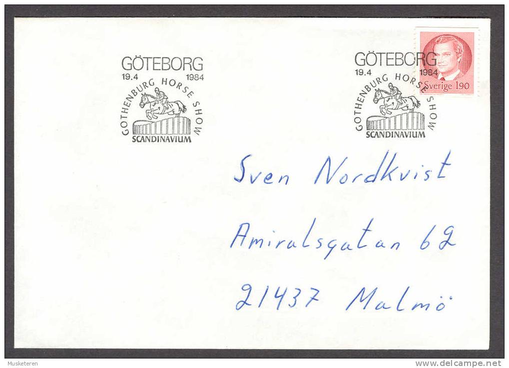 Sweden Special Cancel Cover 1984 GÖTEBORG Gothenburg Horse Show Scandinavium King Karl XVI (Cz. Slania) - Covers & Documents