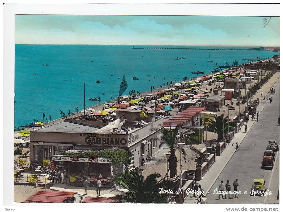 $3-0287-  PORTO SAN GIORGIO - LUNGOMARE E SPIAGGIA- ASCOLI PICENO - F.G. VIAGGIATA - ITALY - Ascoli Piceno