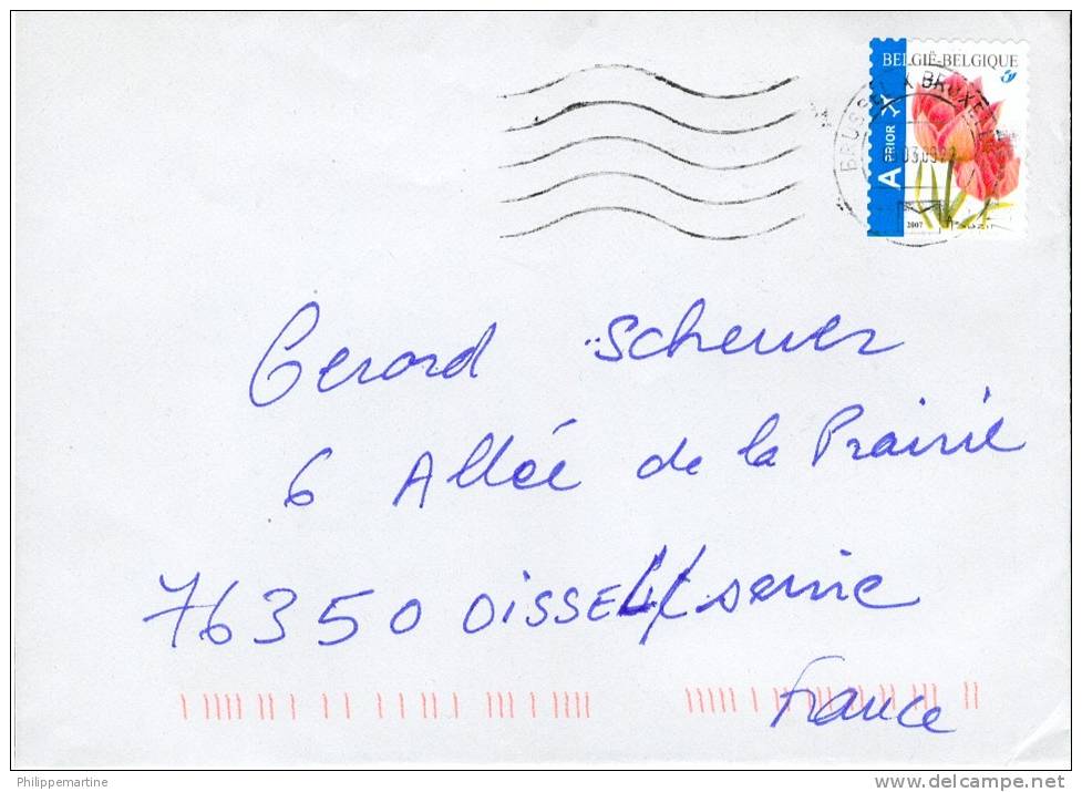 Belgique 2007 - YT 3703 - Oblitération Bruxelles Du ??.03.09 - Storia Postale