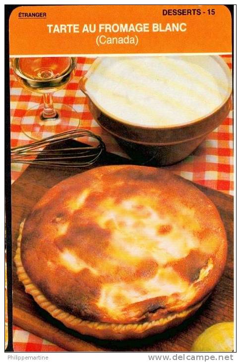 Canada : Tarte Au Fromage Blanc - Recettes De Cuisine