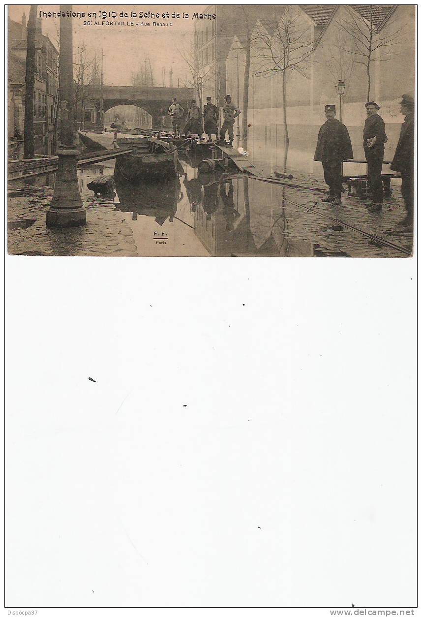 94- ALFORTVILLE- LA CRUE DE LA SEINE ET DE LA MARNE JANVIER 1910 -  Rue Renault - Alfortville