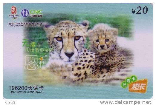 Télécarte CHINE - ANIMAL Félin - GUEPARD - Feline CHEETAH CHINA CNC Phonecard - GEPARD - 166 - China