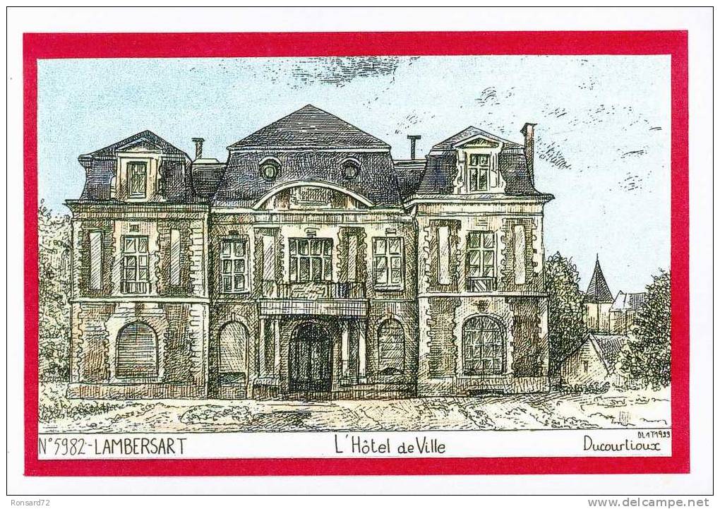 59 LAMBERSART - L'Hôtel De Ville  - Illustration Yves Ducourtioux - Lambersart