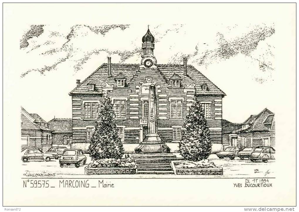 59 MARCOING - Mairie  - Illustration Yves Ducourtioux - Marcoing