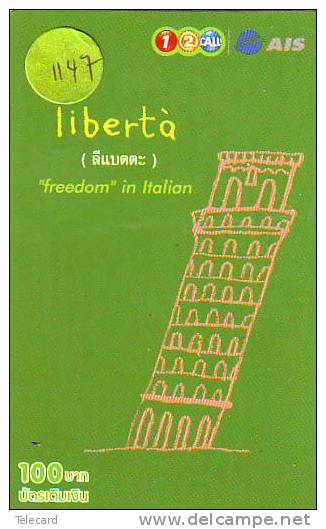 Telecarte THAILAND  (1147) ITALIE ITALY  RELATED * PISA * Telefonkarte - Thaïland