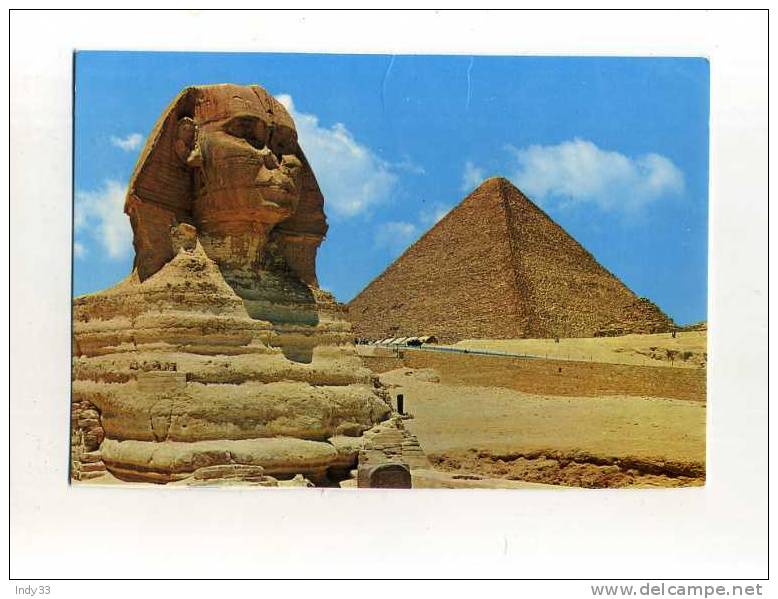 - EGYPTE . GIZA . LE GRAND SPHINX ET  PYRAMIDES DE CHEOPS - Sphynx