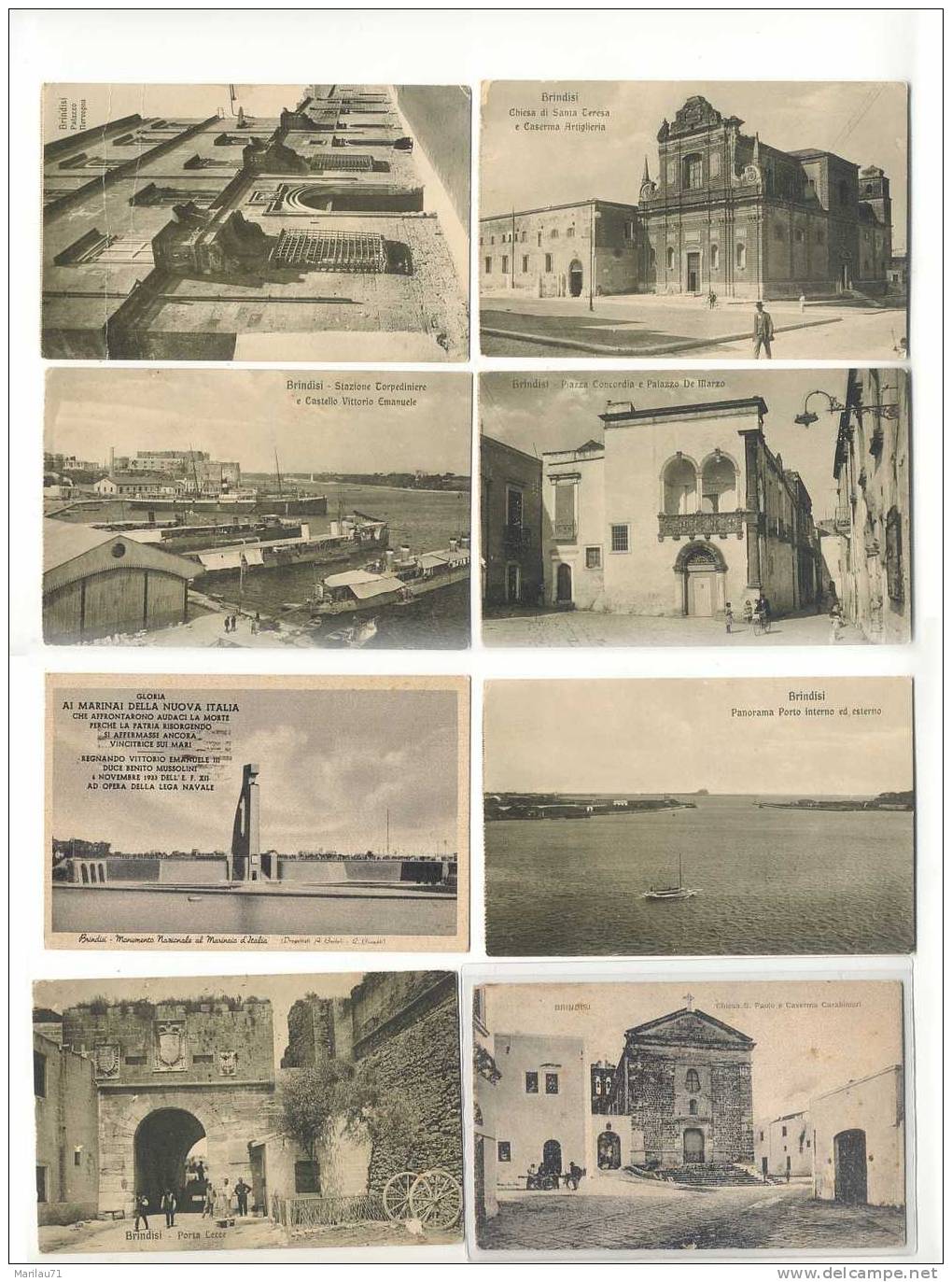 Puglia BRINDISI 8 Cartoline 1913-1940 Viaggiate RARE - Formato Piccolo - - Brindisi
