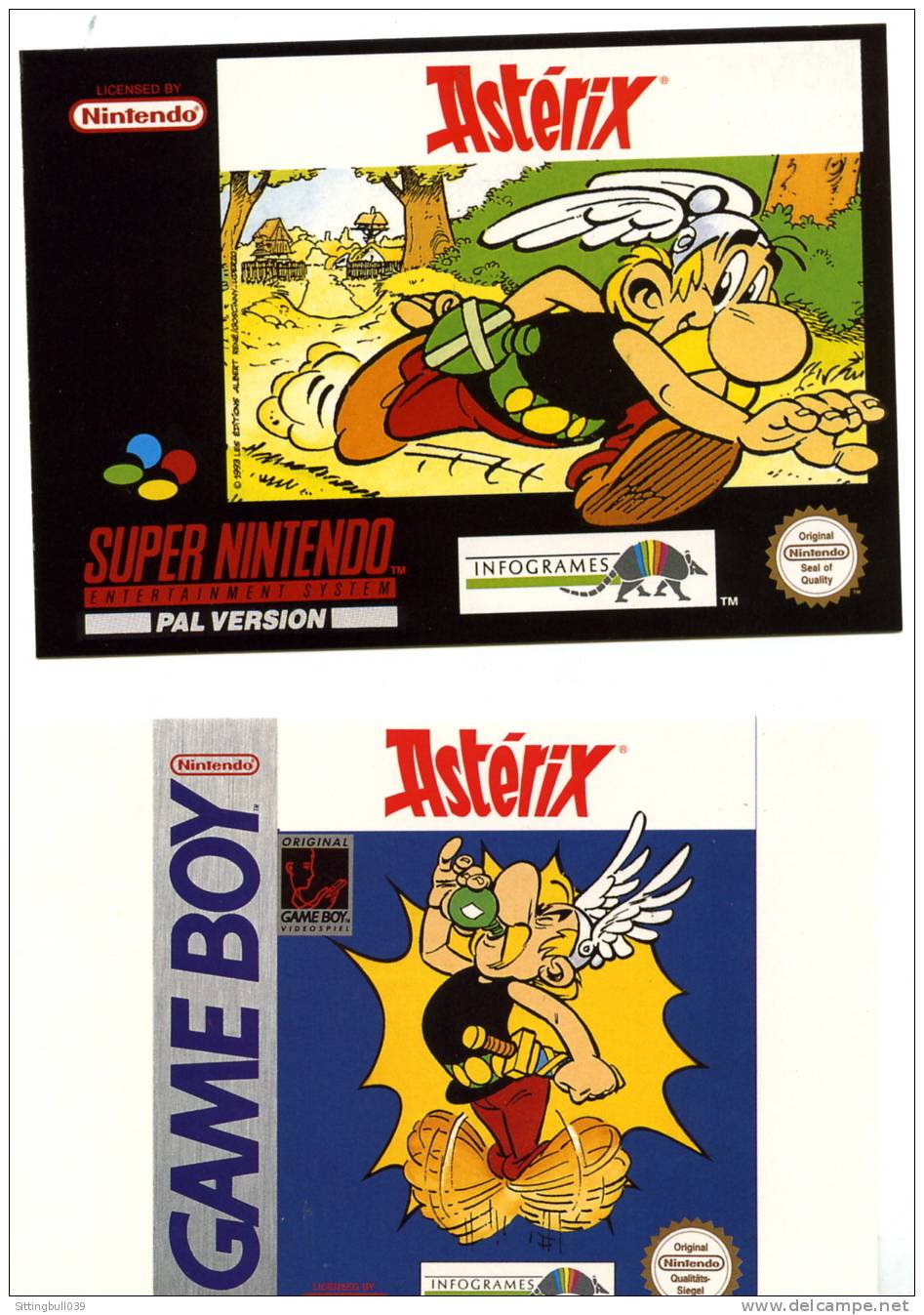 ASTERIX. GAME BOY, NINTENDO, SUPER NINTENDO. SERIE COMPLÈTE DE 3 CP PUB. 1993 INFOGRAMES/Les Ed. A. R/GOSCINNY-UDERZO - Asterix