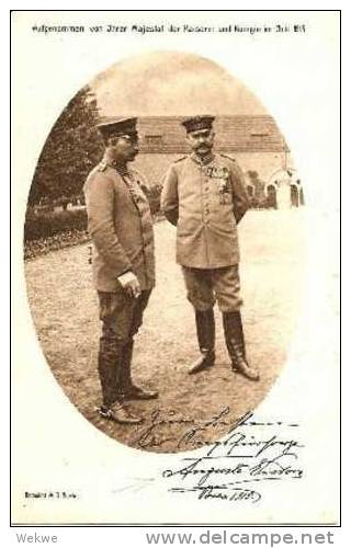 Sak059/ Rot-Kreuz-Spendekarte  Wilhelm II Und Hindenburg 1915, Mit Widmung Von Kaiserin Auguste Victoria - Croix-Rouge