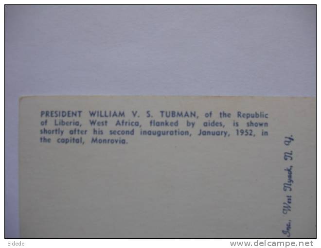 Monrovia Liberia President William V.S. Tubman January 1952 - Liberia