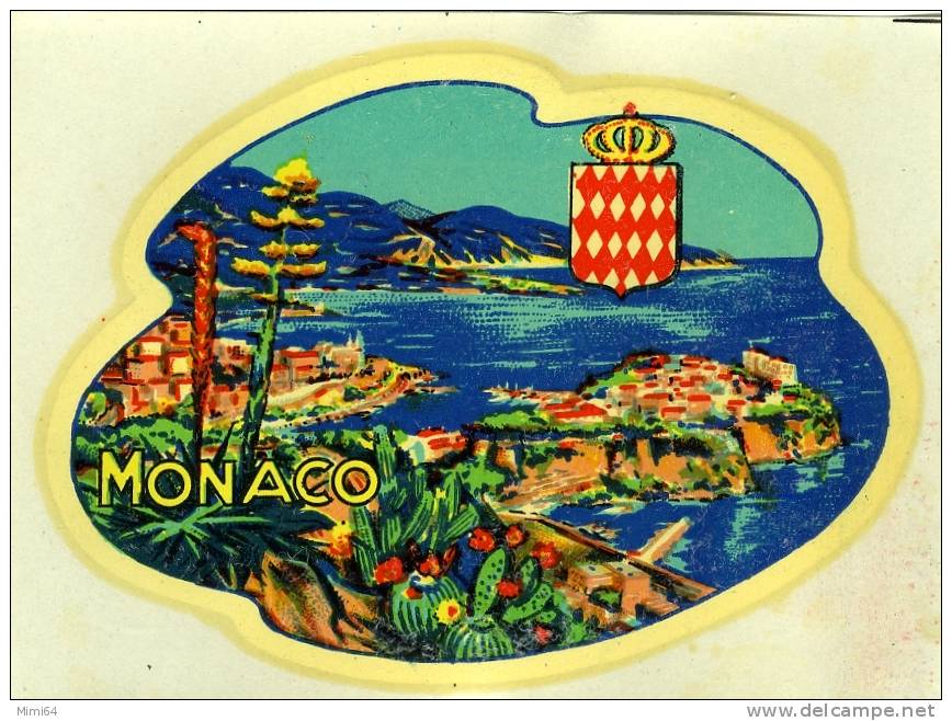 50 , CHROMO . DECALCOMANIE . MONACO .   10 Cm  X   7  Cm - Other & Unclassified