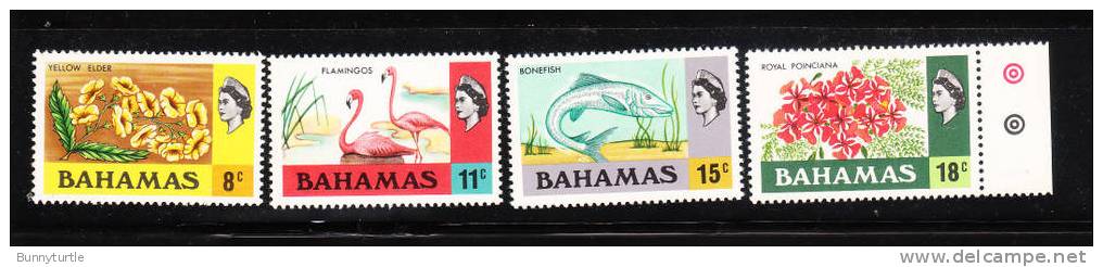 Bahamas 1971 QE Flowers Flamingos Bonefish MNH - Bahamas (1973-...)