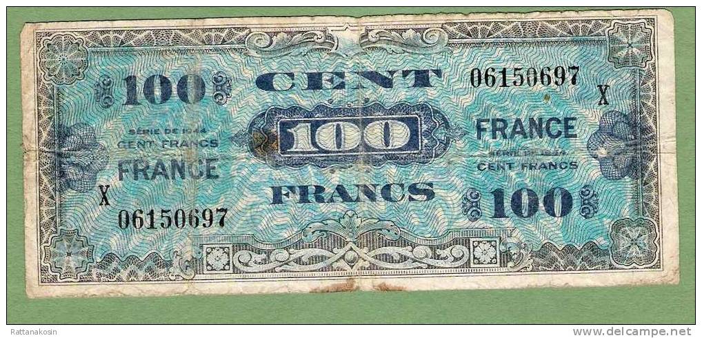 FRANCE P118 100 FRANCS        LETTRE X     RRR   * FINE * - 1945 Verso France