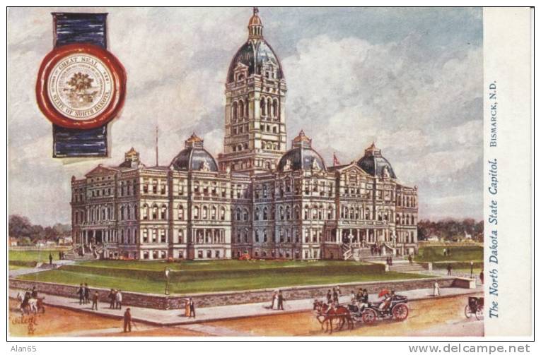 Bismark ND State Capitol Building On 1910s Vintage Postcard Tucks #2454 - Andere & Zonder Classificatie