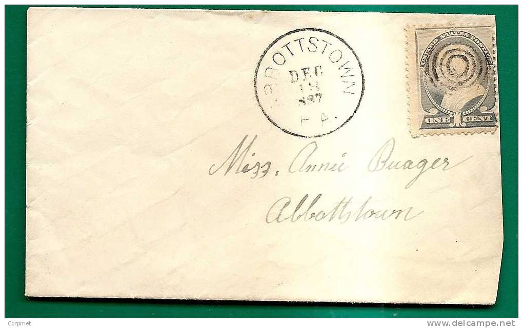 US - 1887 ABBOTTSTOWN - PA COVER - Covers & Documents