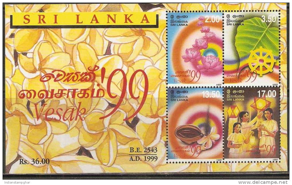 Sri Lanka  4v M/S,MNH, SRI LANKA - 1999 VESAK - MNH - Año Nuevo