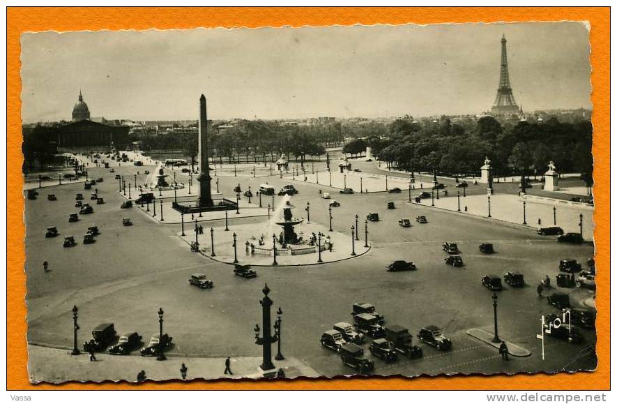 CPSM .PARIS . Place De La Concorde ,voitures Anciennes - Trasporto Pubblico Stradale