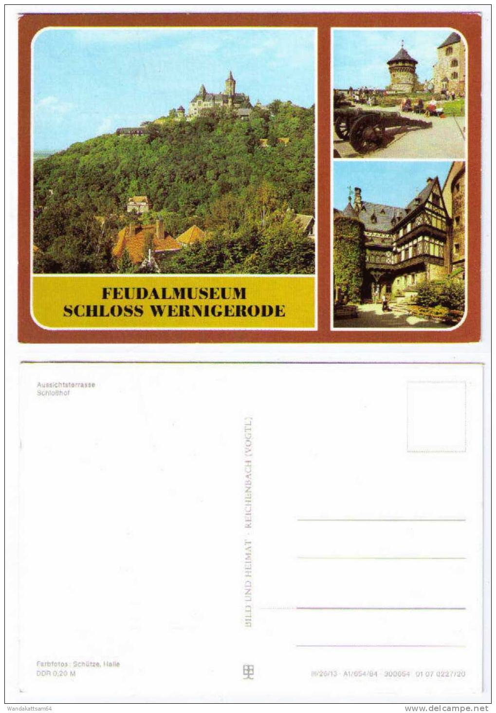 AK FEUDALMUSEUM SCHLOSS WERNIGERODE Mehrbild 3 Bilder Aussichtsterrasse Mit Kanonen Schloßhof - Wernigerode