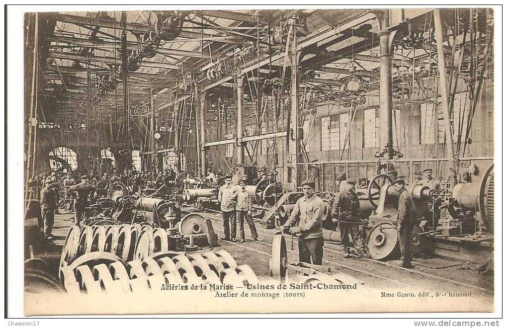 42 - Usines De   SAINT-CHAMOND - Aciéries De La Marine   - Atelier De Montage (tours) - Animée - Saint Chamond