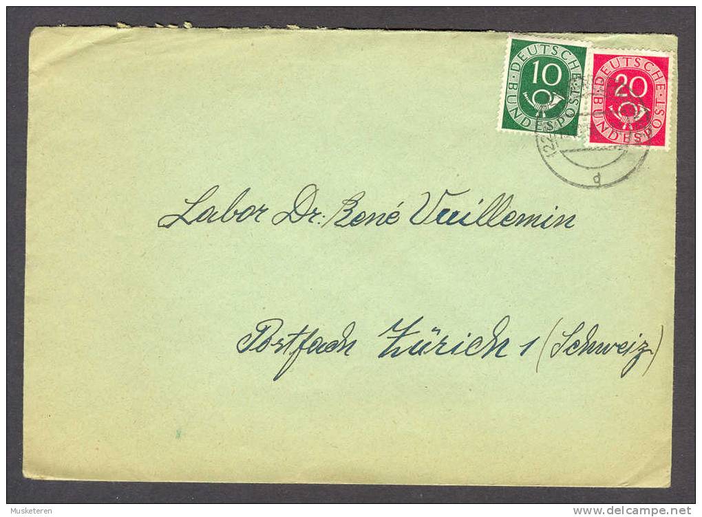 Germany Federal Republic Posthorn Issue On Cover 1951 To Schweiz - Covers & Documents