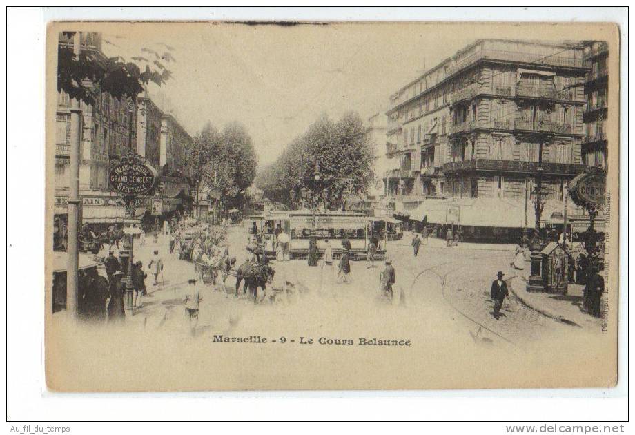 MARSEILLE , LE COURS BELZUNCE , DOS 1900 BLEU - Canebière, Centre Ville