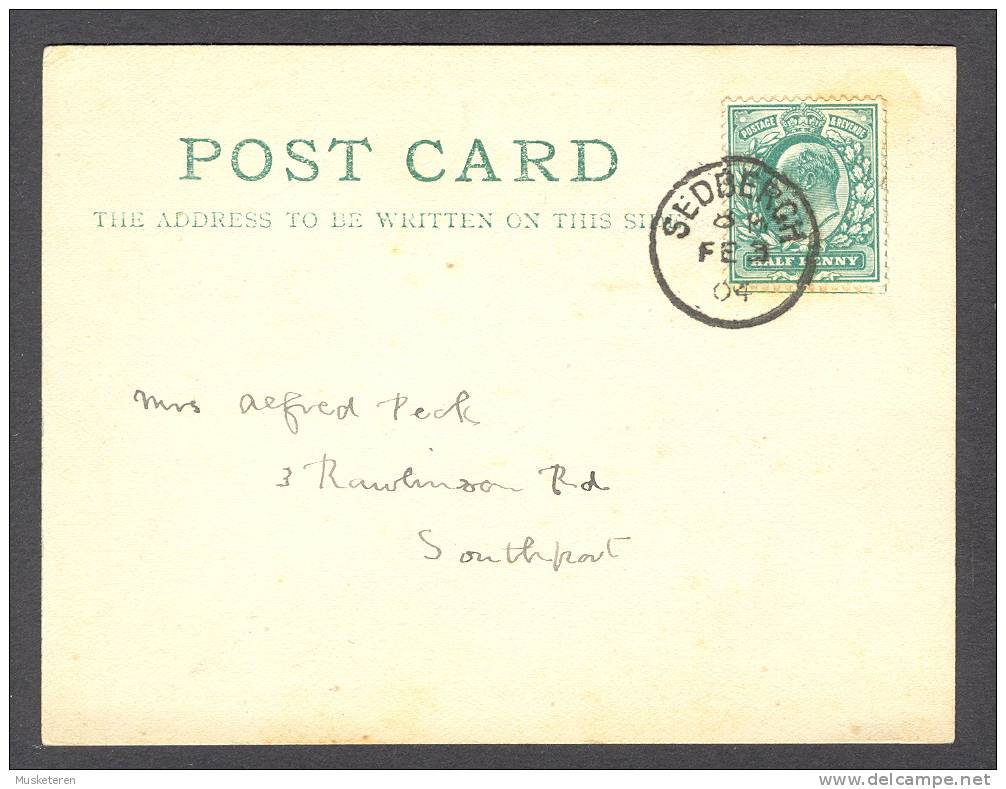 Great Britain King Edward VII Petite Post Card Deluxe Cancel SEDBERGH 1904 To Southport - Covers & Documents