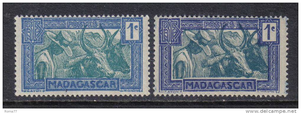 SS837 - MADAGASCAR , 1 Cent : Due Nuance Diverse - Altri & Non Classificati