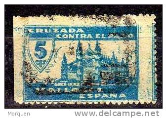 Viñeta  Pro Paro, Mallorca 5 Cts Azul Verdoso Sin Dentar - Spanish Civil War Labels