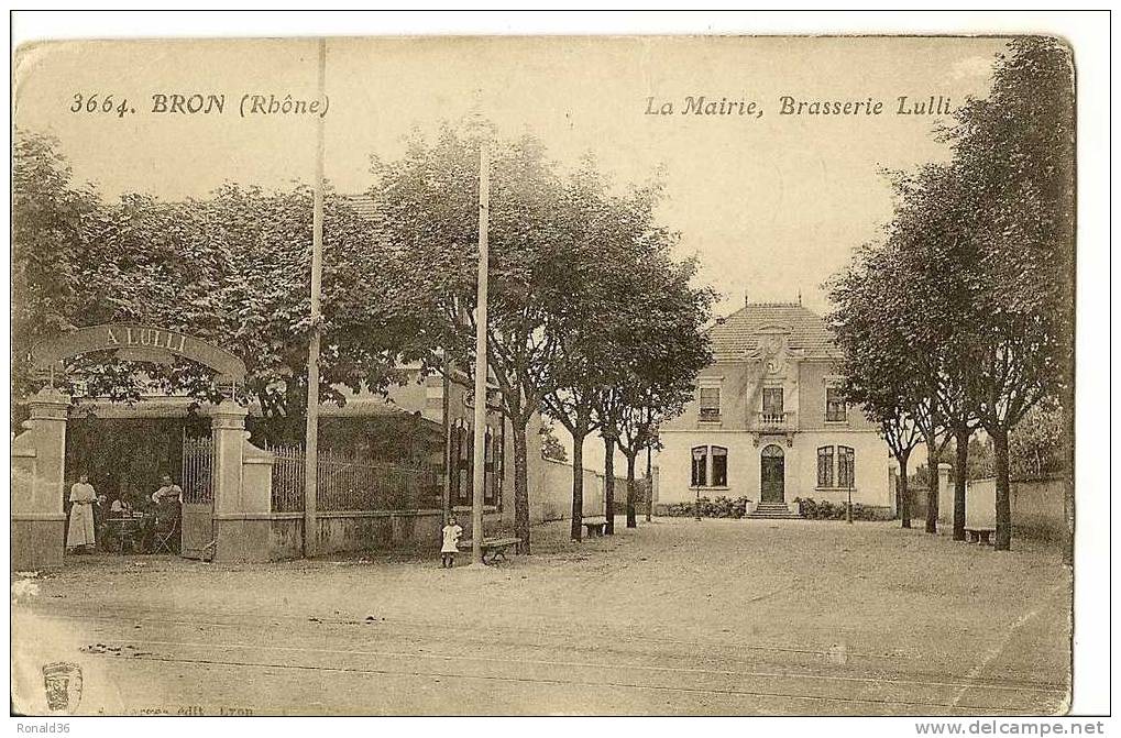 Cp 69 BRON La Mairie Brasserie LULLI - Bron