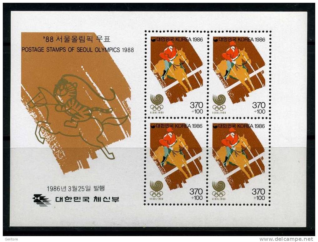 1986 SOUTH KOREA Olympic Games  Miniature Sheet Yvert Cat N° 381/84  Absolutely Perfect MNH ** - Sommer 1988: Seoul