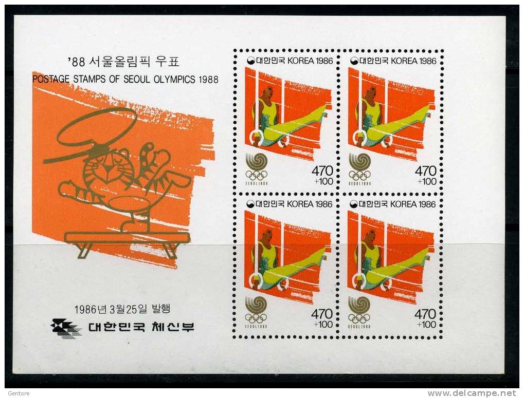 1986 SOUTH KOREA Olympic Games  Miniature Sheet Yvert Cat N° 381/84  Absolutely Perfect MNH ** - Estate 1988: Seul