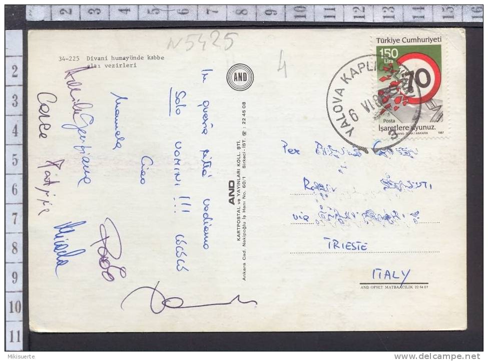 N5425 TURKEY ART DIVANI HUMAYUNDE KABBE Viaggiata - Turchia