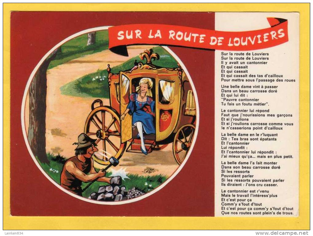 - Sur La Route De Louviers -  Dessin De R. Allouin - écrite, Voyagée Dans Enveloppe, Bon état. - Musique