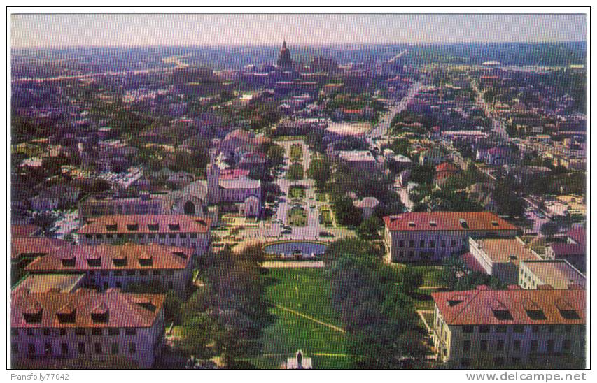 AUSTIN TEXAS University Of Texas CAMPUS Panoramic TOWN Circa 1960 - Austin