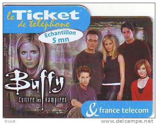 TICKET FRANCE TELECOM BUFFY GROUPE ECHANTILLON 5 MN ETAT COURANT (Traces) - Billetes FT