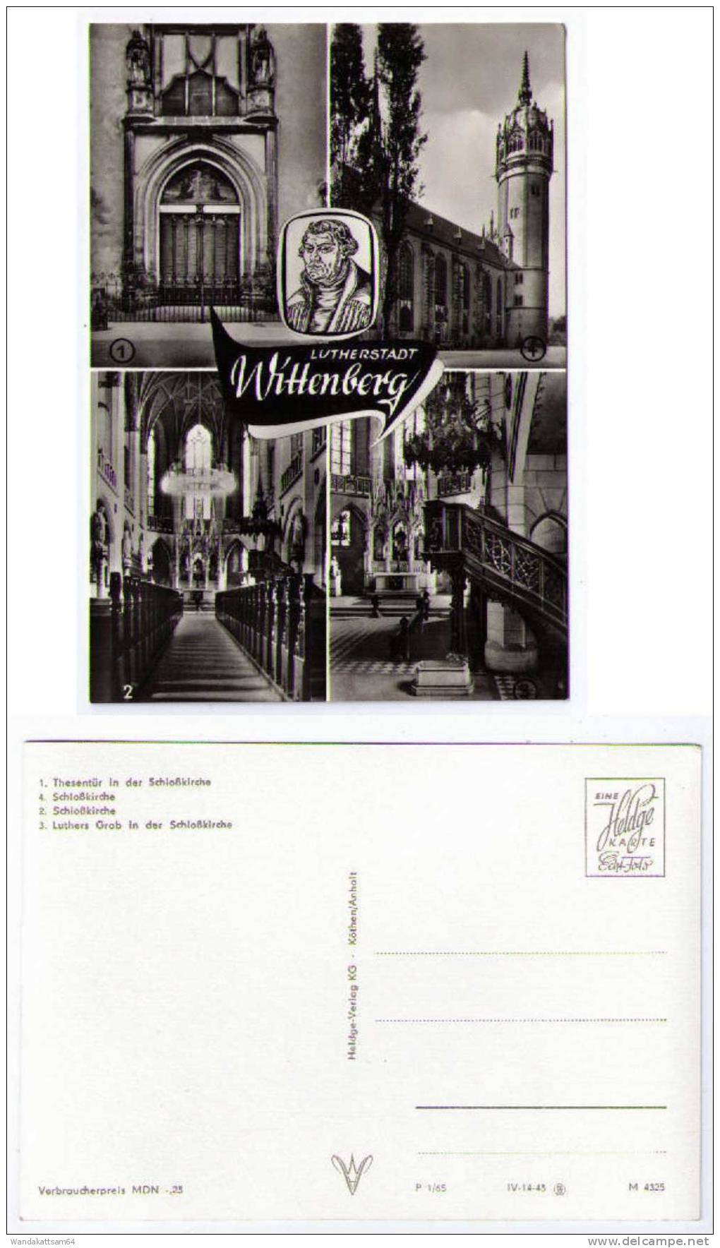 AK LUTHERSTADT Wittenberg Mehrbild 4 Bilder Thesehtür Luthers Grab  In Der Schloßkirche - Wittenberg