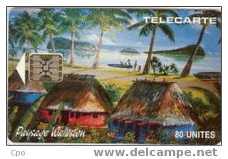 # WALLIS_FUTUNA WF4 Fale - Paysage Wallisien 80 Sc5  3000ex Tres Bon Etat - Wallis E Futuna