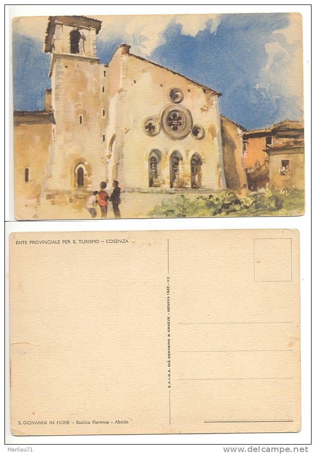 Calabria SAN GIOVANNI IN FIORE Cosenza EPT 1942 Nuova  - Formato Grande - Lieve Taglietto - Autres & Non Classés