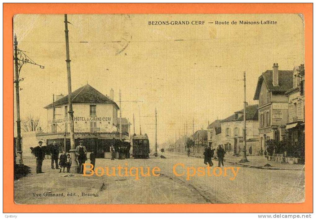 95 - BEZONS-GRAND CERF - Route De Maison Laffitte - Hotel - Tramway - Bezons