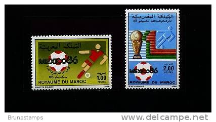 MAROC - 1986  MEXICO '86 FOOTBALL WORLD CHAMPIONSHIP  SET  MINT NH - Maroc (1956-...)