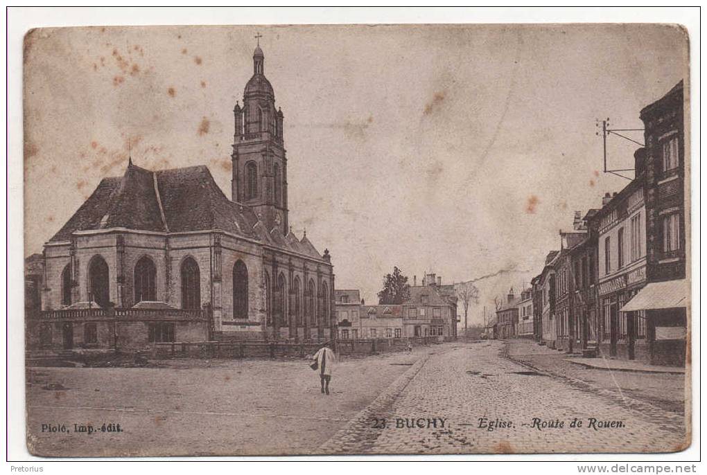 *** DEPT 76 / BUCHY - EGLISE - ROUTE DE ROUEN *** - Buchy