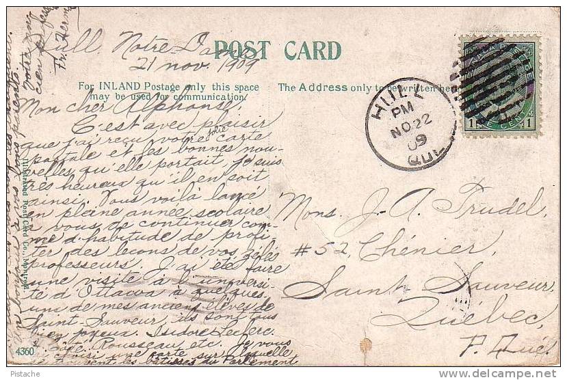 Ottawa - 1909 - Parliament And Canal Locks - Illustrated Post Card - Used - Slightly Damaged - Ottawa